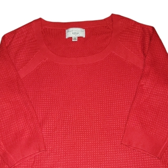 Avenue design sweater collection size 22/24 acrylic red sweater with 3/4 sleeve - Picture 6 of 6